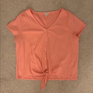 Pink J Crew tied top